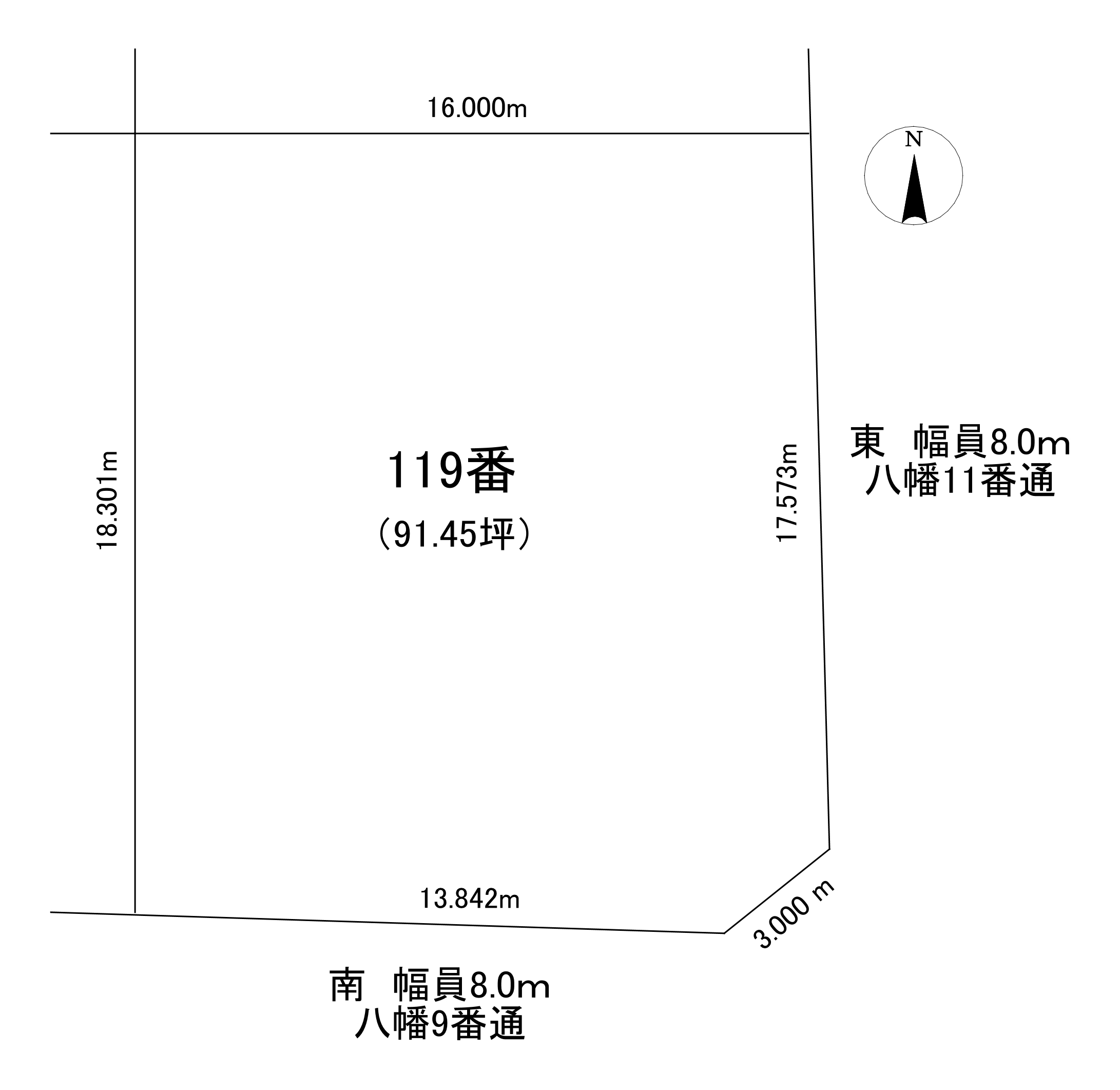 <土地>石狩市八幡4丁目 150万円